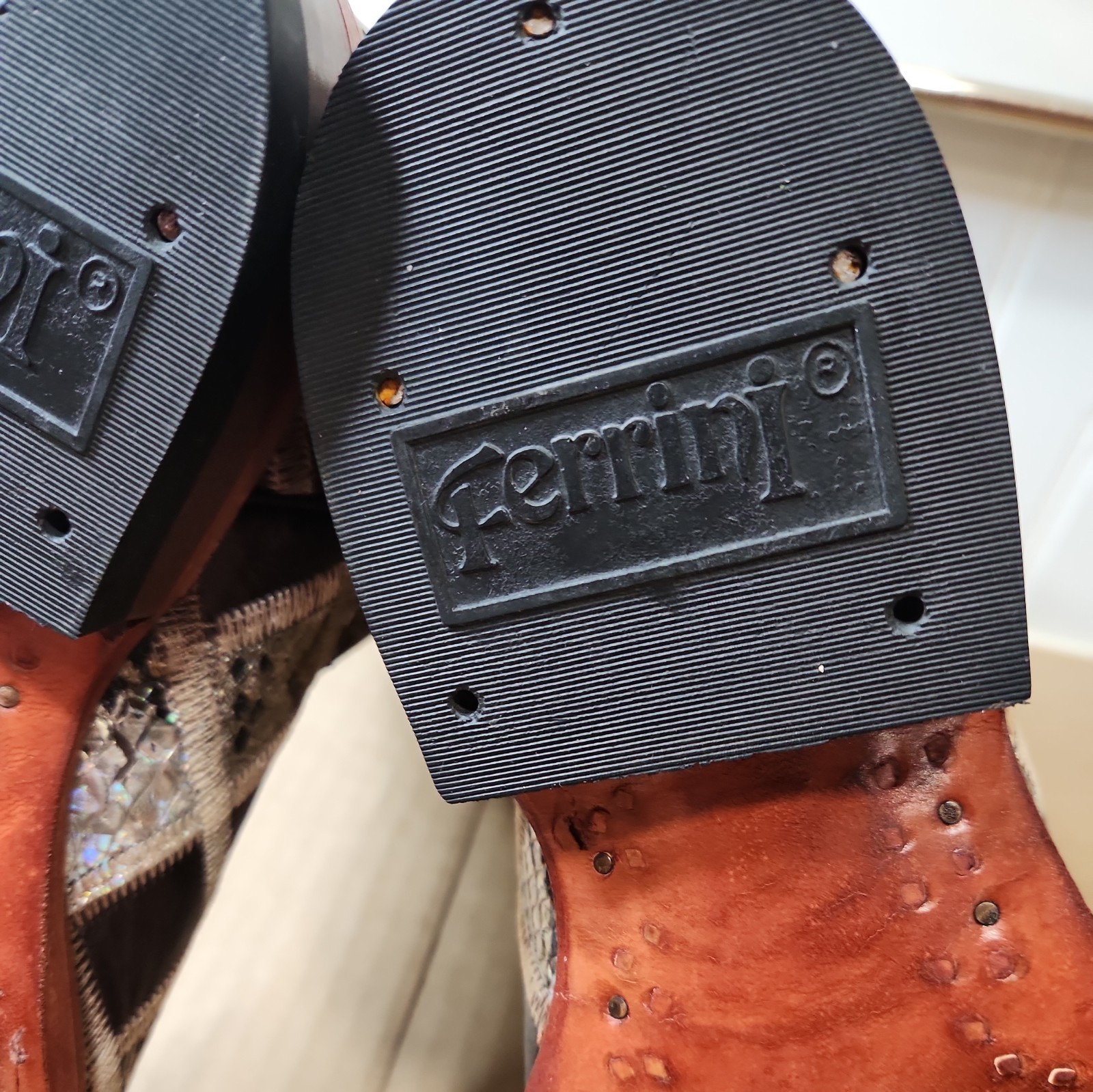 Ferrini Patchwork Embroidered Square Toe Cowboy  … - image 21