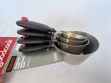 Good Cook Stainless Steel  Measuring Cup Set 1/4-1 Cup ~ 4 Piece