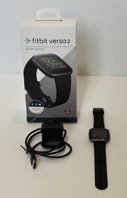 Fitbit Versa 2 Health & Fitness Smartwatch Black w/ Box - Unresponsive READ INFO