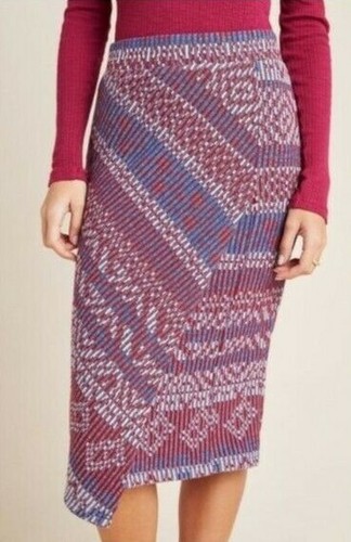 NWT MAEVE ANTHROPOLOGIE PLUS RED CAROLINA KNIT PENCIL SKIRT SZ 1X