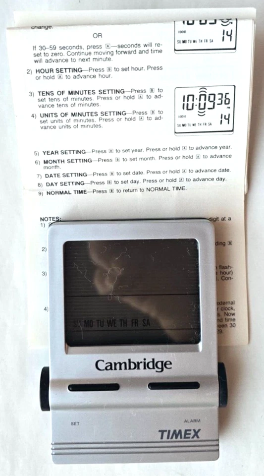 CAMBRIDGE Cigarettes Timex Alarm Clock 1987 New Full Flavor Phillip Morris - Image 4 of 4