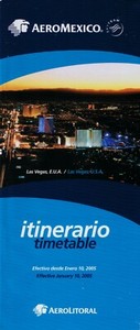 Aeromexico / AeroLitoral Timetable  January 10, 2005 =