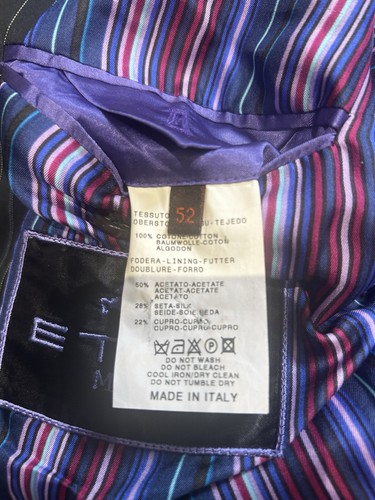 ETRO - Tuta uomo made in Italy grigia a righe lana blazer due bottoni - Taglia 52 - Foto 6 di 8