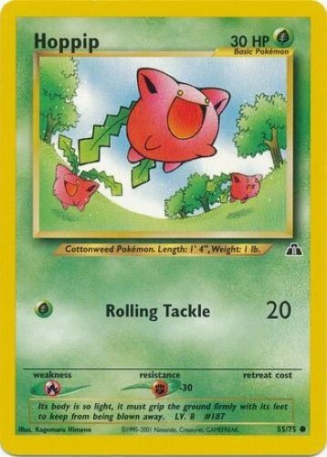 Pokémon TCG - Hoppip - 55/75 - Common - Neo Discovery Unlimited [Near Mint]
