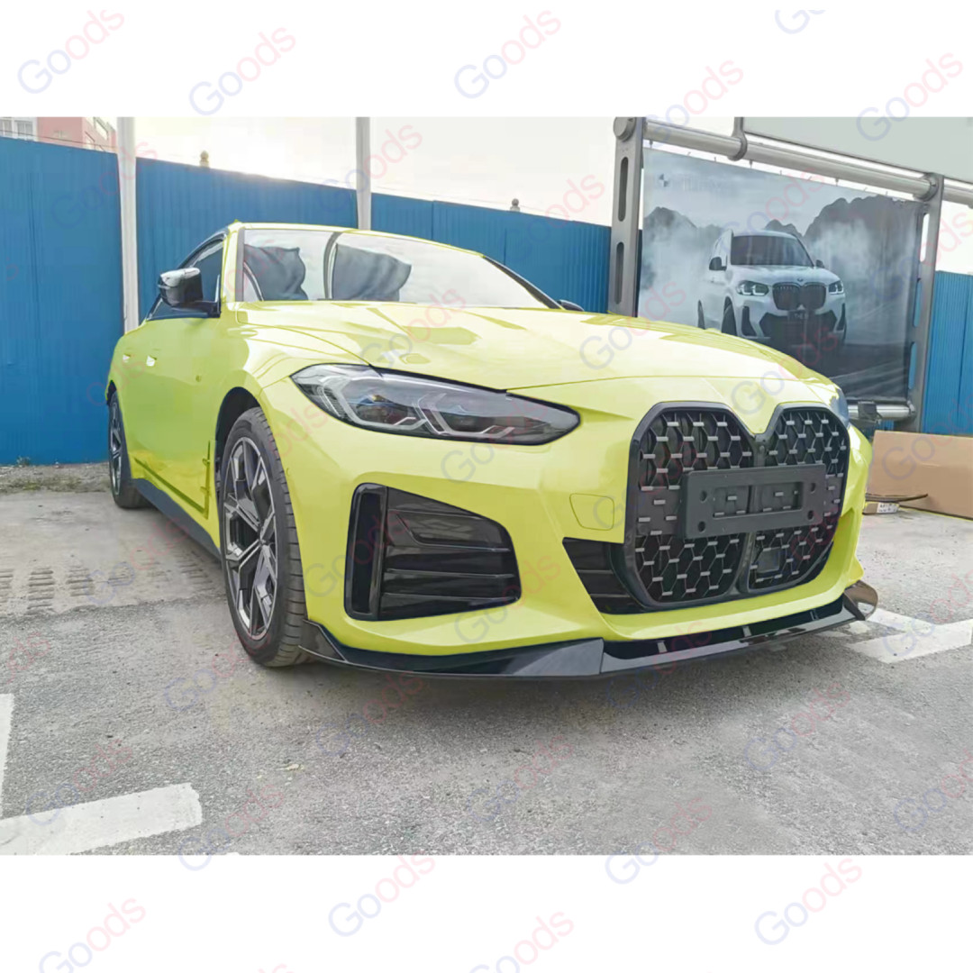 Fits BMW 2022-24 G26 430i M440i i4 Gran Coupe CS Style Front Lip Gloss Black