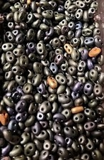 Metallic Mix Color 2 oz 2-hole SuperDuo Seed Beads Czech Pressed Glass 2.5x5mm