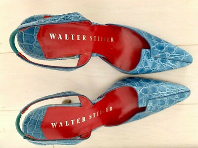 (BRAND NEW) Walter Steiger Blue Crocodile Heels 