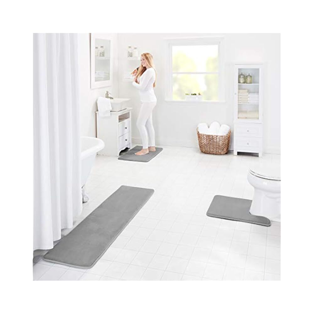 Quick,Dry Memory Foam Bath Rug, Non,Slip Backing, Luxurious Velvet Feel