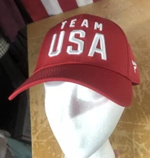 new TEAM USA Olympics Red Cap OSFM Snapback Hat Fanatics America Flag Patriotic
