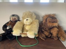 Stuffed Monkey, Gorilla And Orangutan Lot Of 3 O3 