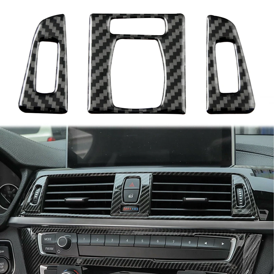 Calcomanías interiores de fibra de carbono para BMW Serie 3 4 F30 F32 2013-2018 Foto 4 de 4