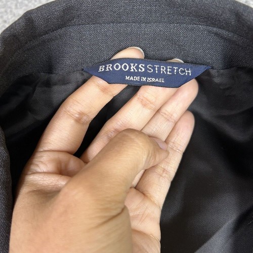 Brooks Stretch Blazer Mens 44R Dark Gray Wool Three-Button Career Suit 1 Piece - Picture 7 of 15