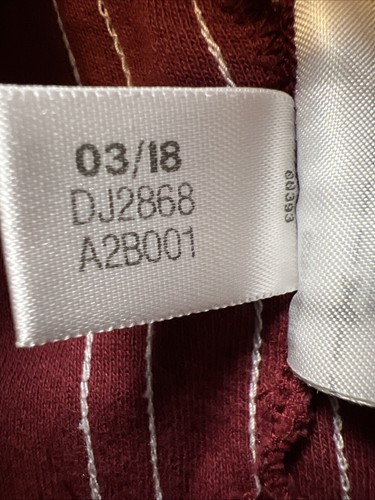 Adidas Shirt Mens 2XL Burgundy Striped Long Sleeve Maroon Red Old School Hip Hop - Picture 9 of 11