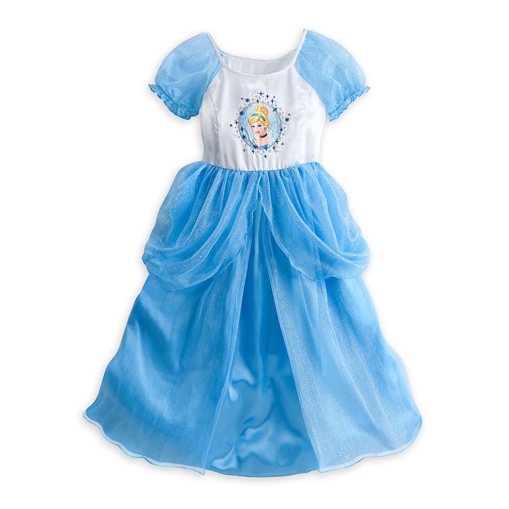 Cinderella Princess Pj Dress Disney Store Princess Cinderella Short Sleeve  Nightgown Pajama Girl Size 5/6,