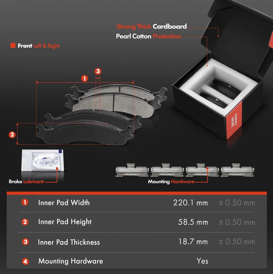 Rotor de freno perforado y pastilla de freno de cerámica para Dodge B2500 B3500 Ram 2500 furgoneta delantera Foto 3 de 4