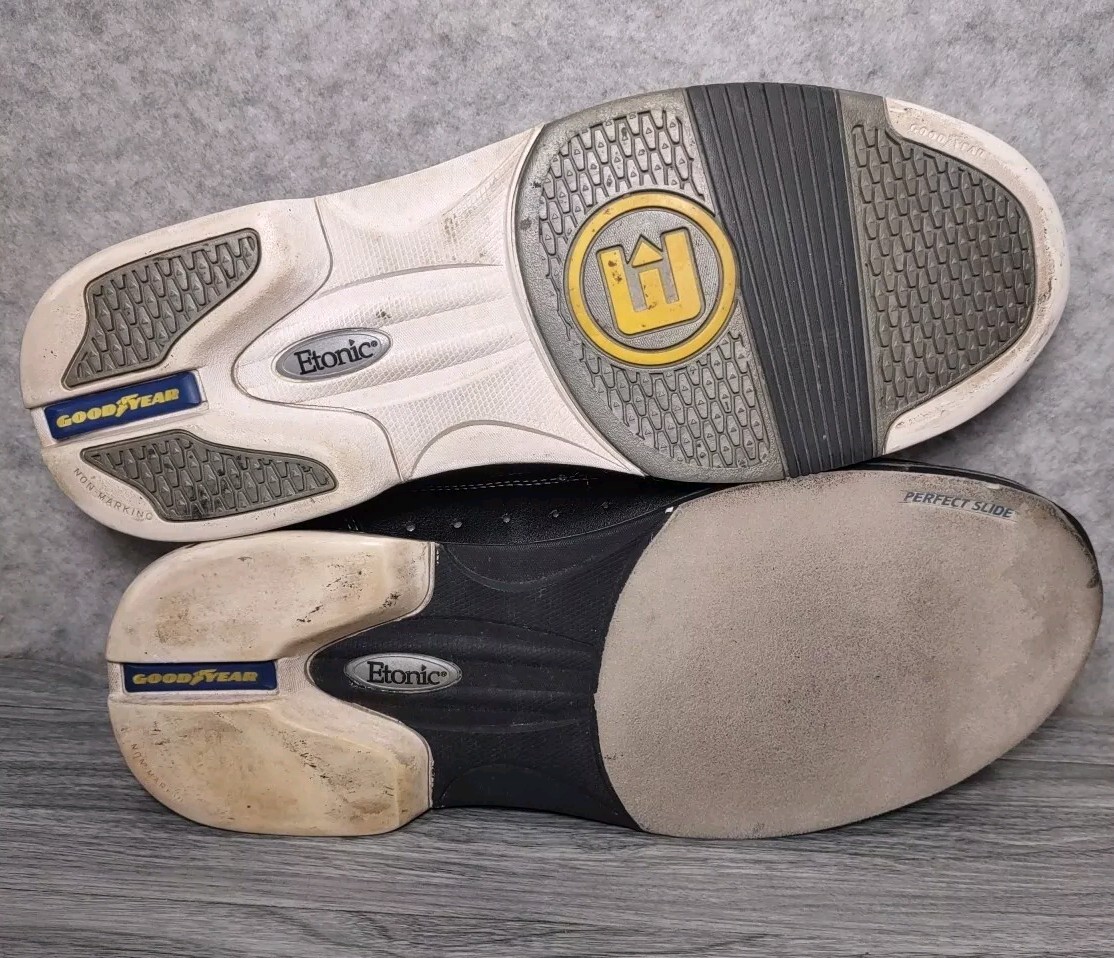 Etonic Bowling Shoes ESL Stabilite Black Red Flames Men’s 11M RARE