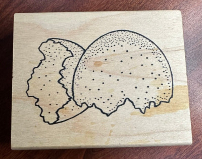 Hippo Heart Rubber Stamp ~ Cracked Broken Egg ~ J7