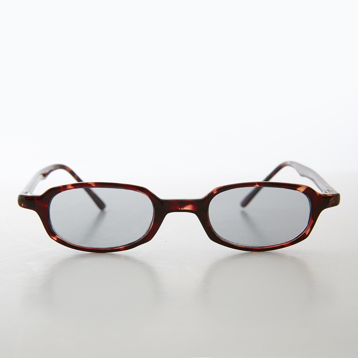 Micro Rectangle Tortoise Sunglasses with Gray Len… - image 1