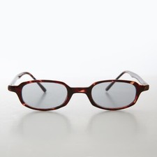 Micro Rectangle Tortoise Sunglasses with Gray Lenses - Summers