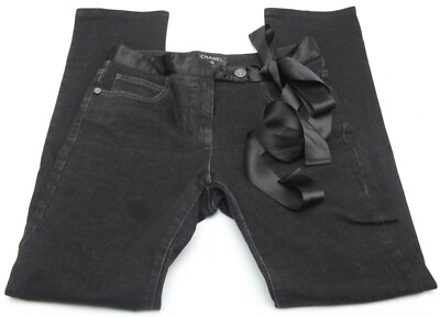 CHANEL JEANS 黒36 CHANEL 23P CC Logo Jeans 36 Charcoal *New - Timeless Luxuries