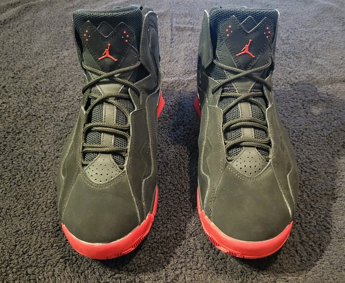 Jordan True Flight Black/Gym Red-Metallic Silver -Size 11