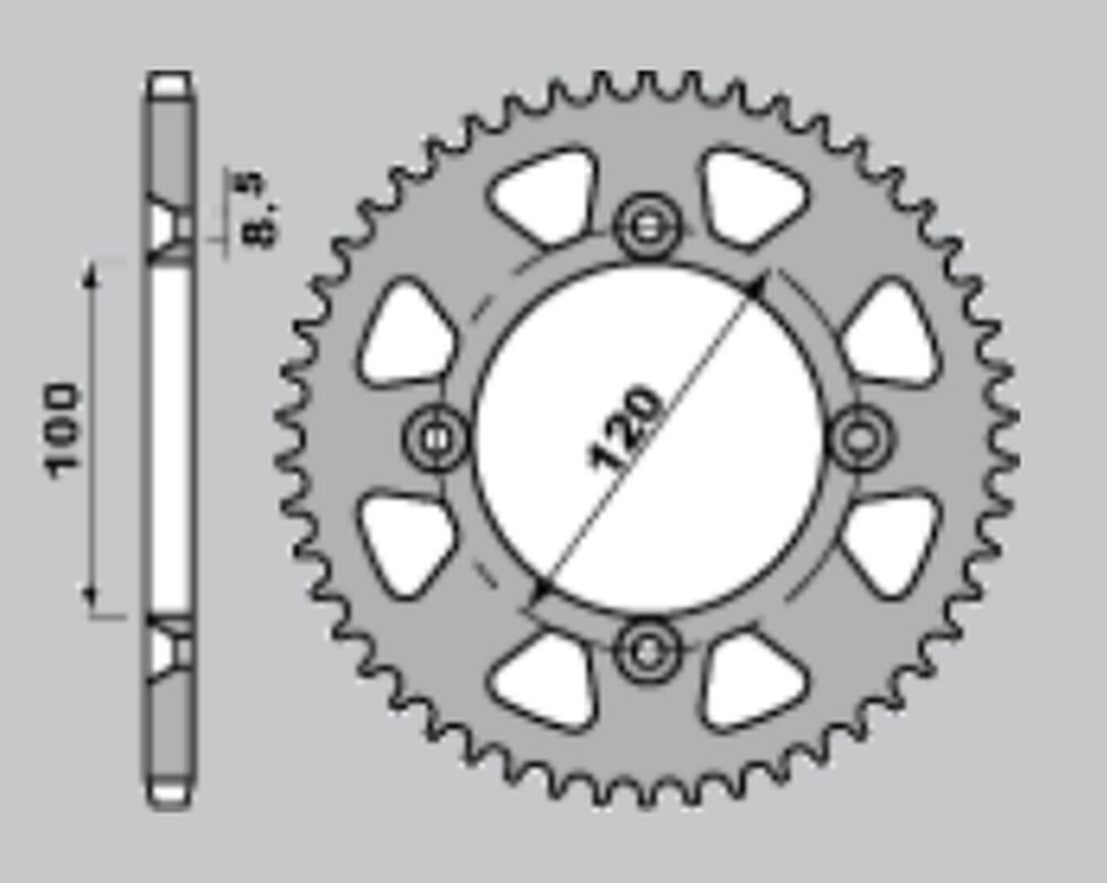 Pignon arrière JR 798 48 pour Suzuki RM 80 en alliage aluminium léger anodisé