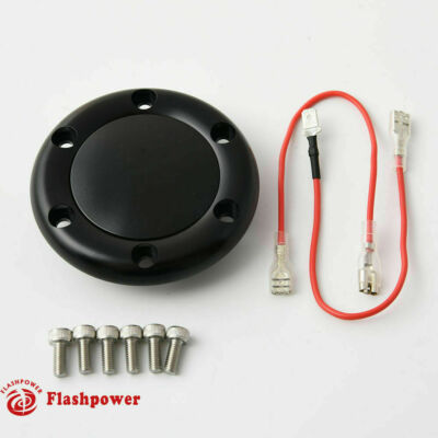 Billet Horn Button for 6 Bolt Steering Wheel Flashpower Nardi Black Anodised