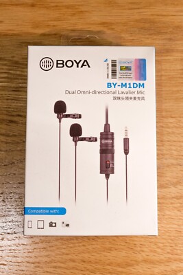Boya BY-M1DM Dual Lavalier Mikrofone, omnidirektional, Box & Zubehör