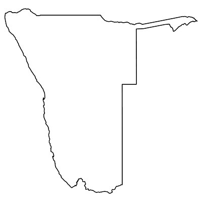 Namibia Blank Outline Map GLOSSY POSTER PICTURE PHOTO PRINT BANNER 13598