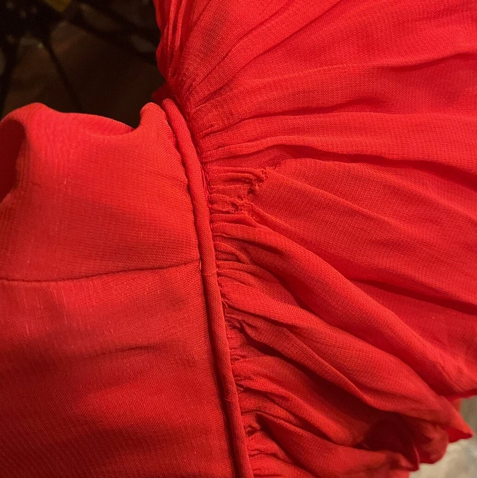 Vestido de novia rojo cereza vintage de los años 50 pinup bomba escote redondo talla S/M Foto 4 de 4