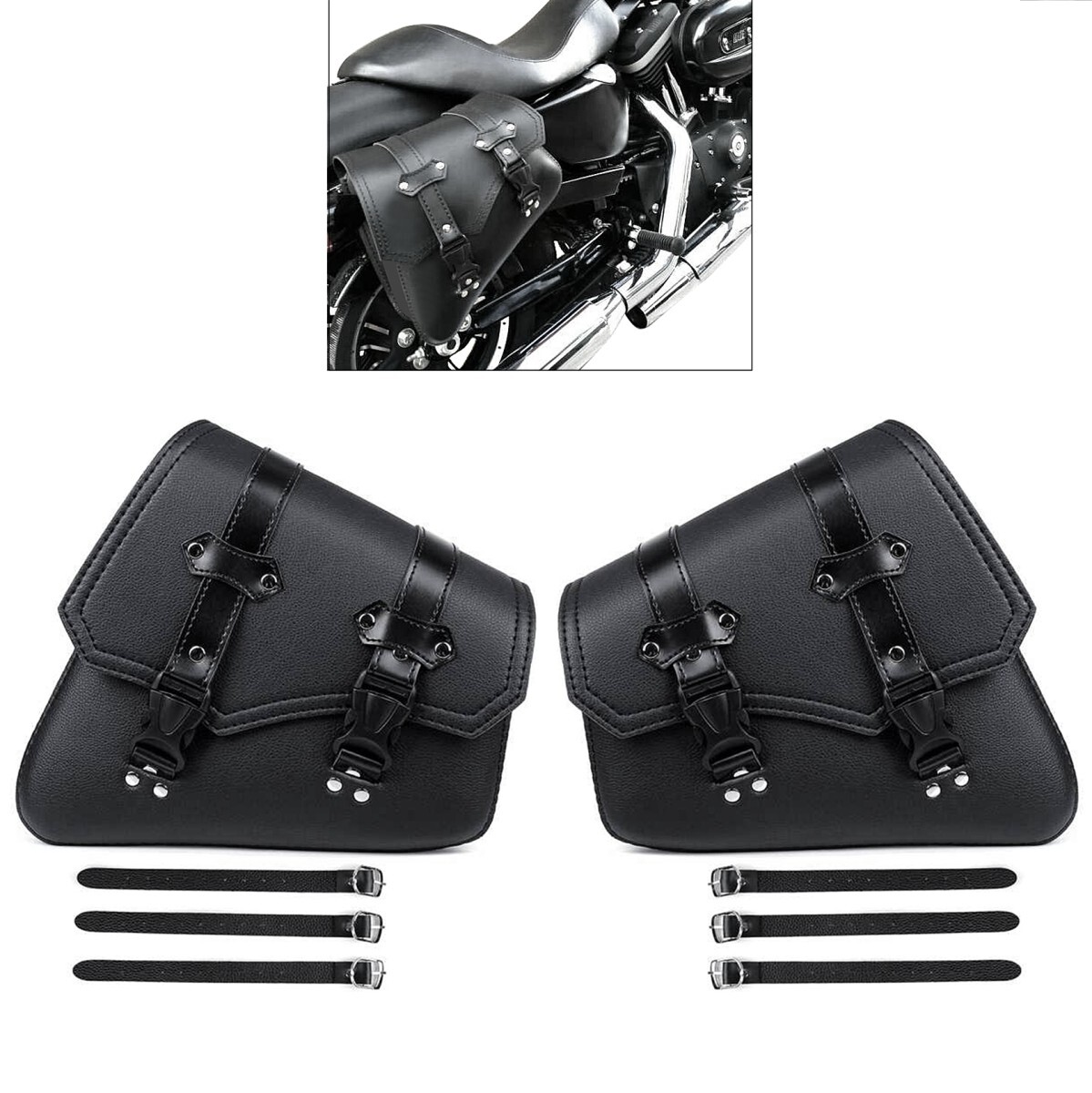 Set 2x Saddlebag for Suzuki Intruder VS 750 / 600 SB4P black