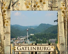 Gatlinburg Tennessee with Trees Laser Engraved Wood Picture Frame Landscape 4x6