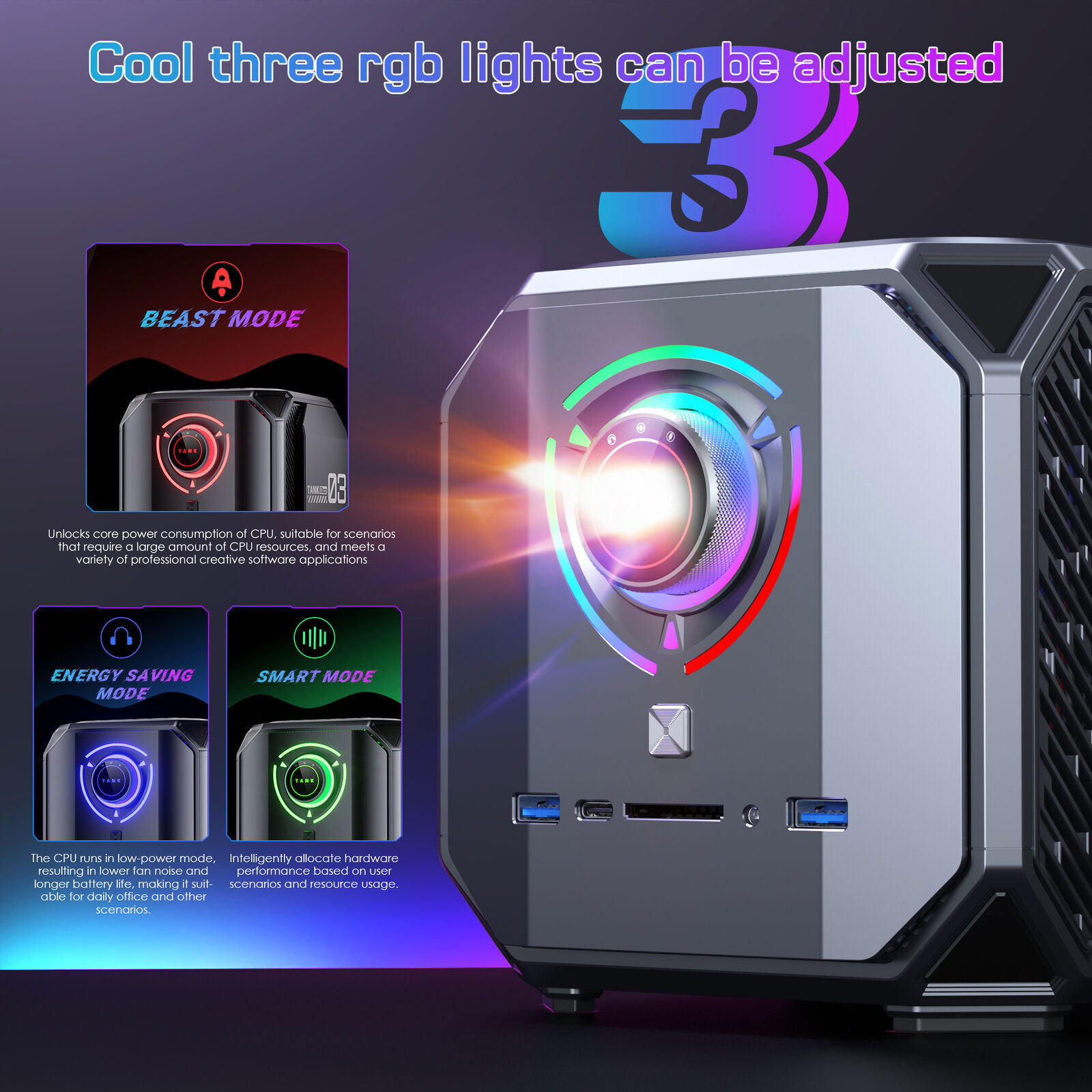 4K GAMING Mini PC Windows 11 Intel i7 12700H RTX 3060 Graphics 32GB DDR5 1TB SSD