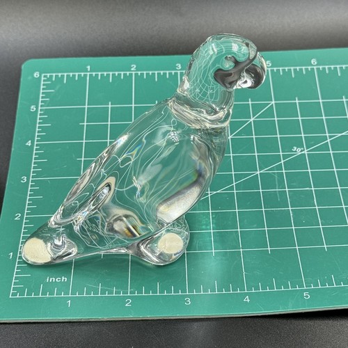 AUTENTICA STATUINA PAPPAGALLO TRASPARENTE BACCARAT CRISTALLO FRANCIA - MARCATA - Foto 3 di 9
