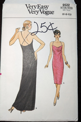 VE Vogue 9522 Womens Drape Neck A Line Dress Below Knee Evening Sz 6-8-10 UNCUT | eBay VE Vogue 9522 Womens Drape Neck A Line Dress Below Knee Evening Sz 6-8-10 UNCUT | eBay