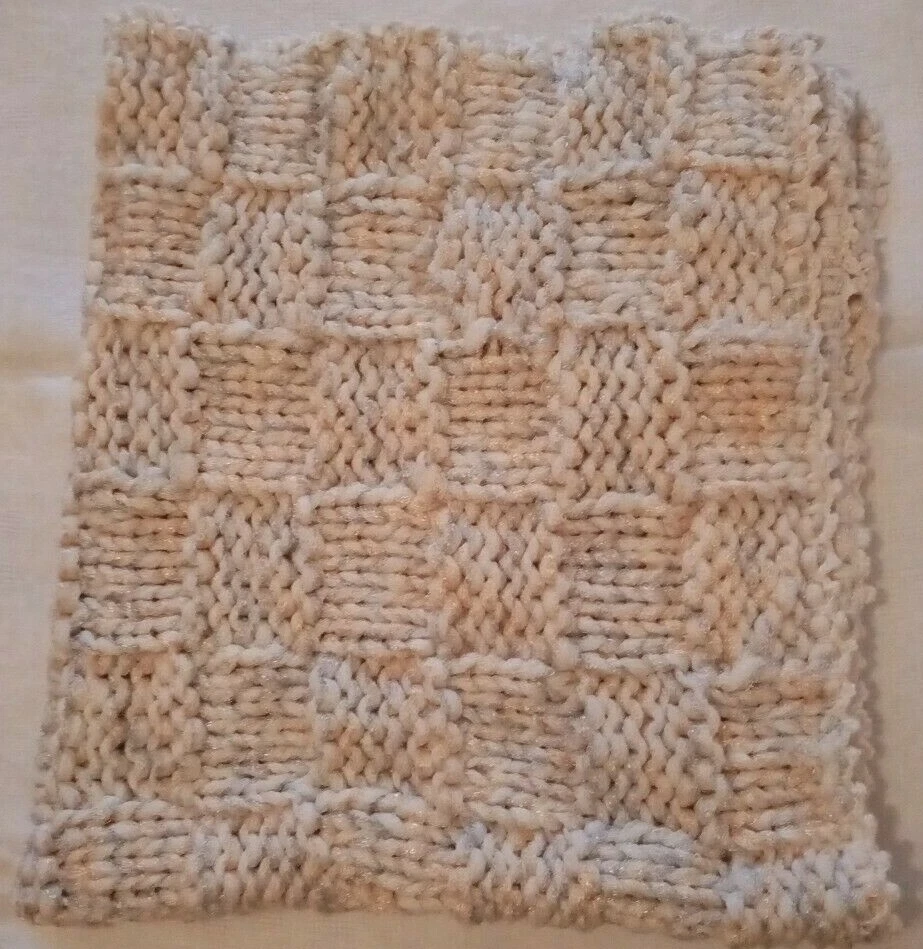 Coperta PLAID baby Bianco Oro Argento Lana100% Seta Artigianale cm.110 x 90 U.E. - Immagine 4 di 4