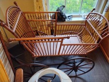 Antique Wooden Victorian Baby / Child Buggy Carriage Stroller - Very Good Cond.