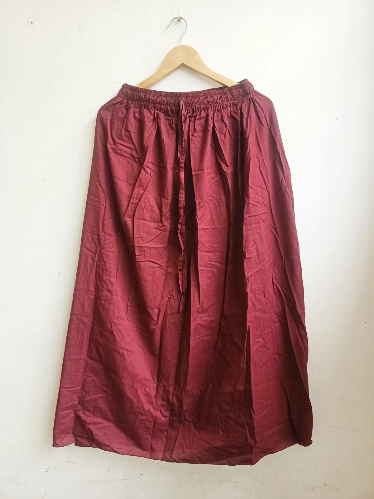 Indian Brown Solid Skirt Cotton Girls Skirt Long Skirt, Free Size Beach wear AU