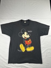 Vintage Sherry Black Mickey Shirt Single Stitch 70  s 80  s Mens Large Fits Medium