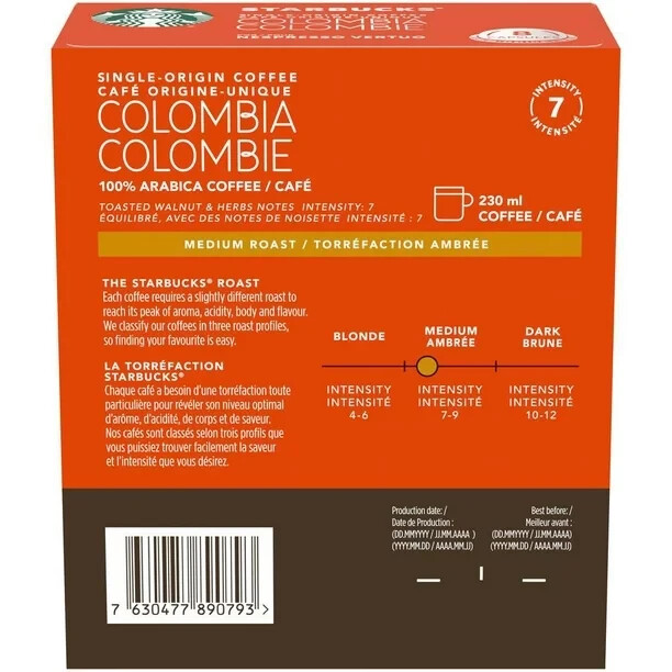 Starbucks Single Origin Coffee Colombia for Nespresso Vertuo, 8ct