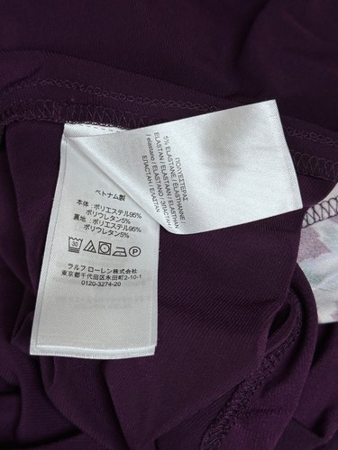 Lauren Ralph Lauren Dress US 8 Black Label Maxi Lilac Floral Heavy Jersey Knit - Picture 10 of 11