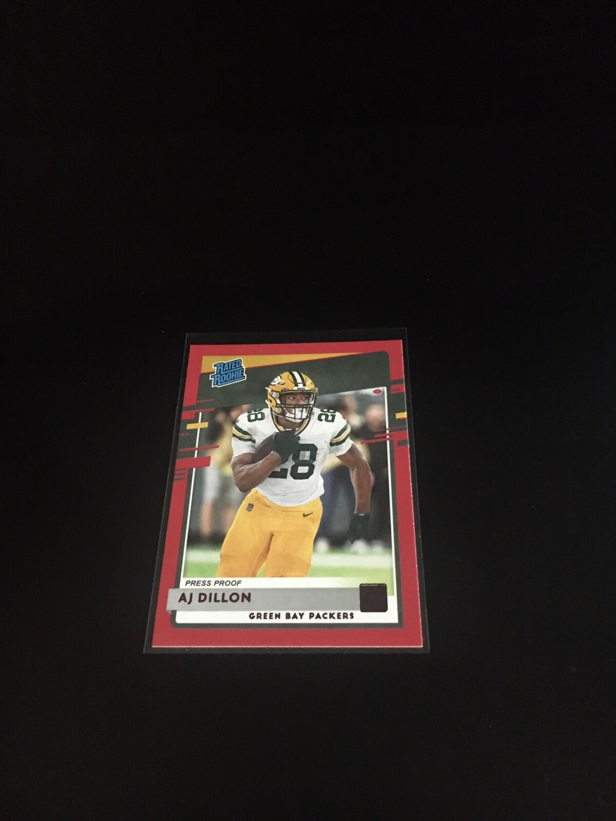 AJ Dillon 2020 Donruss Red Press Proof RC football card Packers 324