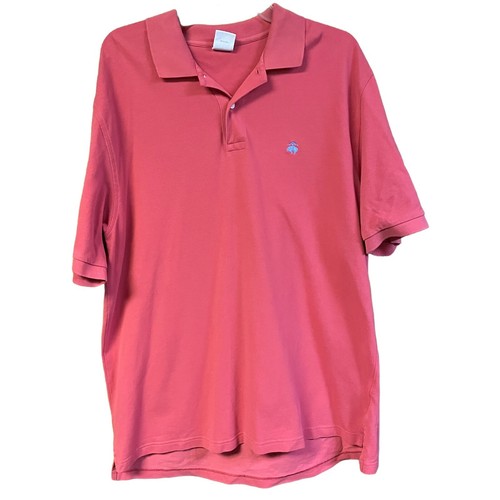 Brooks Brothers 1818 Salmon Orange 100% Cotton Performance Polo Shirt Mens XL