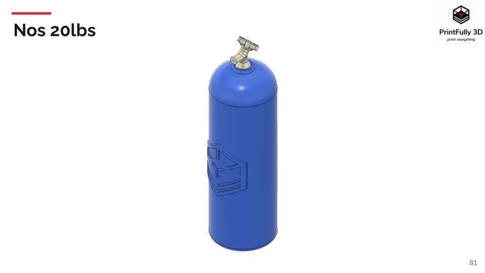 Teste de acessórios de esteira PrintFully3D escala 1/10 gás NOS 3D impresso - Imagem 4 de 4