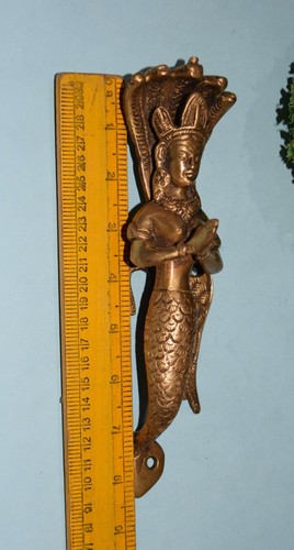 Snake Lady Door Pull 9'' Inches Medusa Handle Brass Winged Female Creature EK855 - Picture 5 of 7