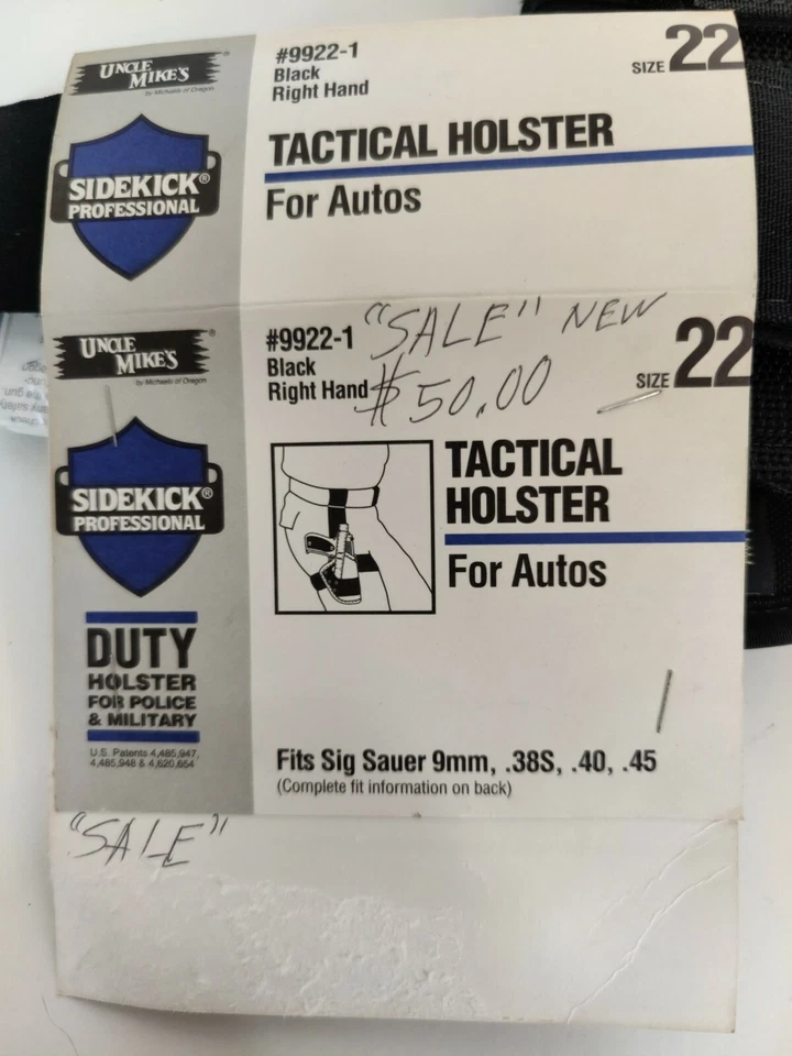 Funda Uncle Mike's 9922-1 Talla 22 Derecha Doble Ret Tac Negra Sig Foto 2 de 4