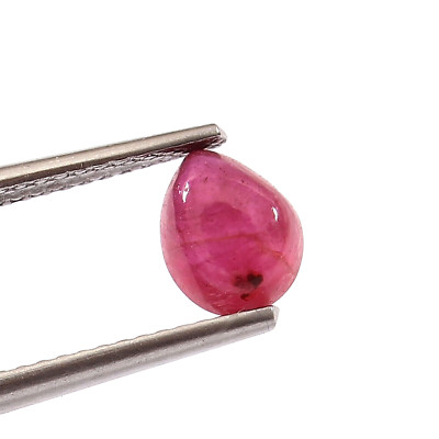 1.1ct 5.5x6.7mm Beautiful Pear Glass Filled Ruby Loose Cabochon Gemstone