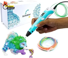 P1 3D Printing Pen with Display - Includes 3D Pen, 3 Starter Colors of PLA Filam