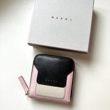 MARNI Authentic LeatherBifold wallet Saffiano leather compact wallet mini wallet