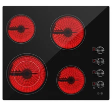 23inch  Electric Cooktop Ceramic Cooktop 4Burners Electric StoveTop Knob Control